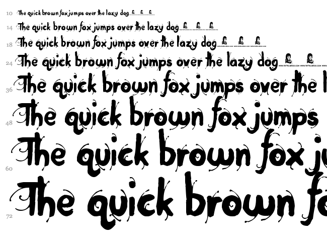 Big Top font waterfall